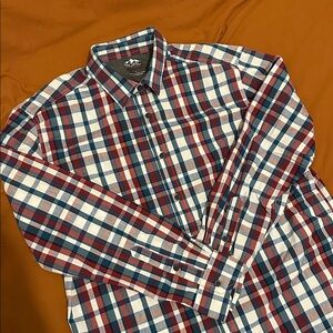 Red and Blue Plaid Button-Up Shirt (Pacific Outfitters)